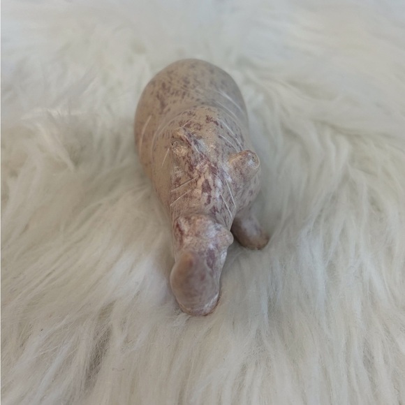 Elegant Ceramic Rhino Sculpture - Picture 4 of 6